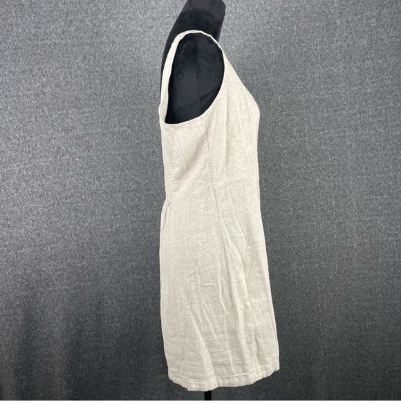 NWT Old Navy Linen Blend Dress Smocked Boho Square Neck Sheath Mini Large - Picture 3 of 11